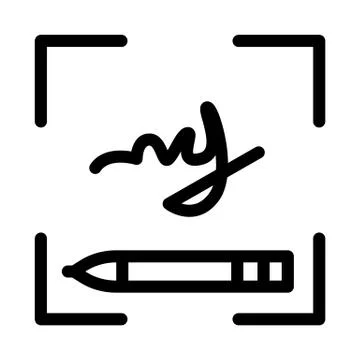 Human Handwriting Authentication Icon Vector Outline Illustration Illustrazione stock