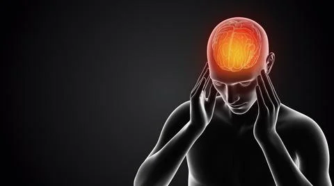 Human having pain in head Illustration