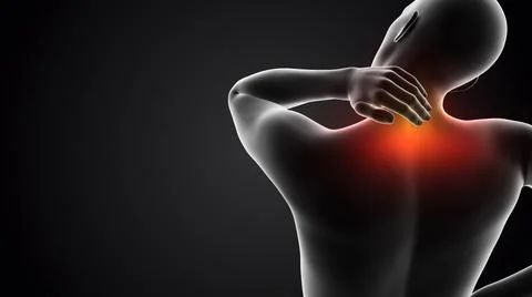 Human having pain in neck Ilustração Stock