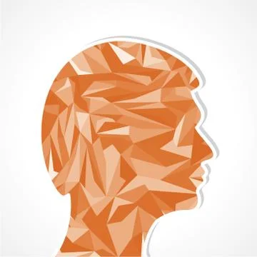 Human head-Abstract illustration of triangles stock vector Illustrazione stock