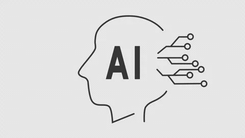 Human head with AI chip, technological brain. Artificial intelligence Stock Footage 272146633