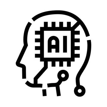 Human head with ai processor thinking technology concept Stock Illustration