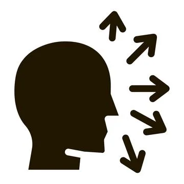 Human head and arrows icon Vector Glyph Illustration 库存插图