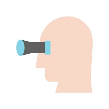 Human head and binocular, vision concept icon Stock Illustration