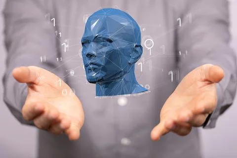 Human head and brain.Deep learning, Machine learning and artificial intelligence Stock Photos