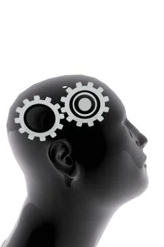 Human head and gears   Mind concept Stock Illustration