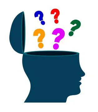 Human head and question mark Stock Illustration