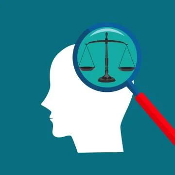 Human head and scales. Equal thinking Vector illustration Stock Illustration