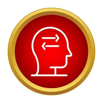Human head with arrows, information processing concept Illustrazione stock