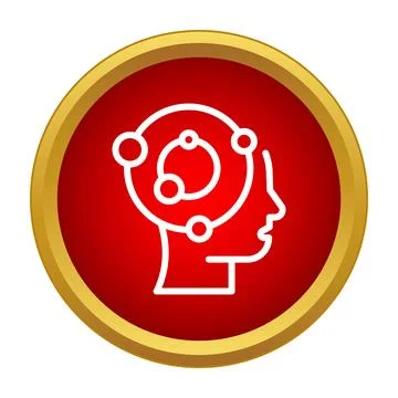 Human head with artificial intelligence brain network icon Stock Illustration