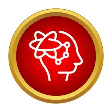 Human head with atoms and molecules representing intelligence Stock Illustration