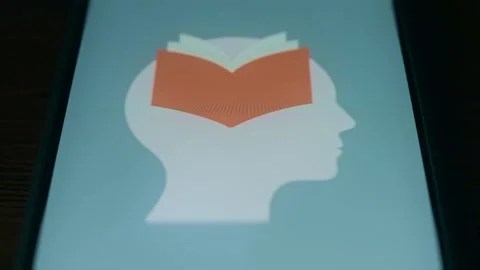 Human head with book, knowledge concept, presentation Stock Footage 310056478