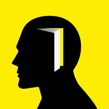 Human head with books Stock Illustration