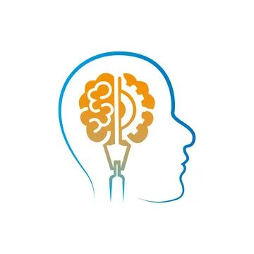 Human Head brain icon Logo design vector template illustration Stock Illustration