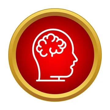 Human head with brain icon representing intelligence Stock Illustration