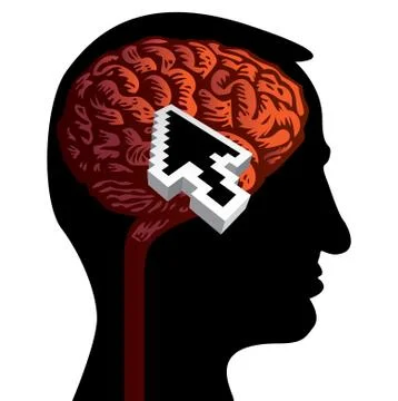 Human head with brain isolated illustration Stock Illustration