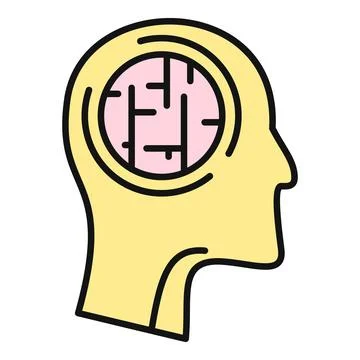 Human head with brain labyrinth concept Stock-Illustration