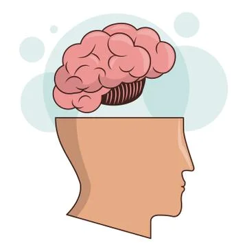 Human head brain memory intelligence image Stock Illustration