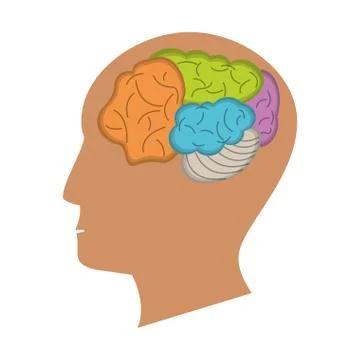 Human head brain process icon Stock Illustration