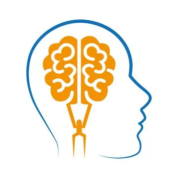 Human Head Brain Psychology Thinking Logo Stock Illustration