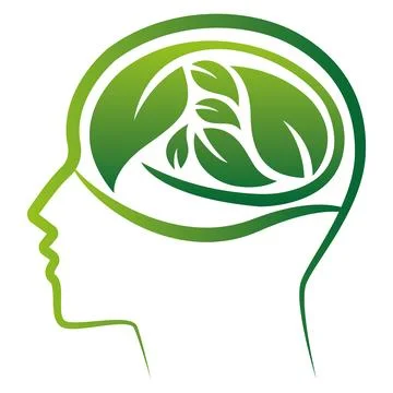 Human Head Brain Tree Nature Icon Modern Eco Vector Logo Design Template Stock Illustration
