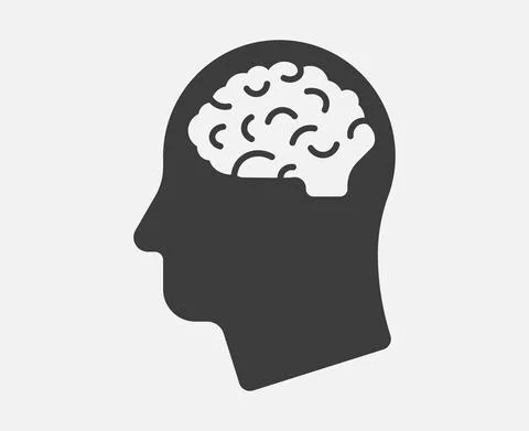 Human head with the brain vector icon Stock Illustration
