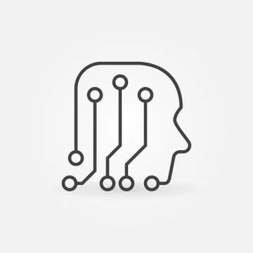 Human Head like Circuit Board linear vector concept icon イラスト素材