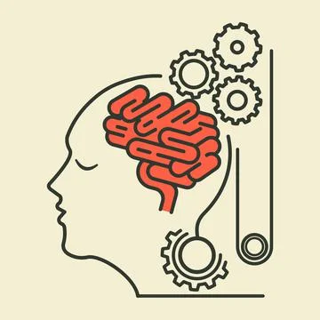 Human head with closed eyes Stock Illustration