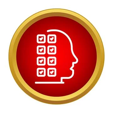 Human head with completed mental checklist inside symbolizing decision making イラスト素材