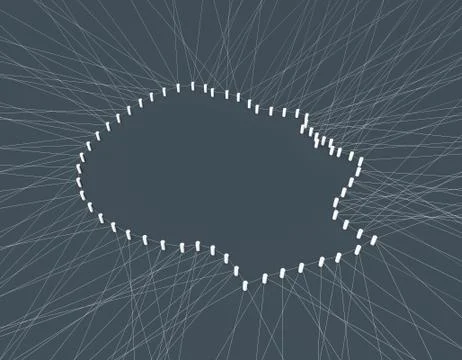 Human head composed of lines, technology network communication Stock Illustration