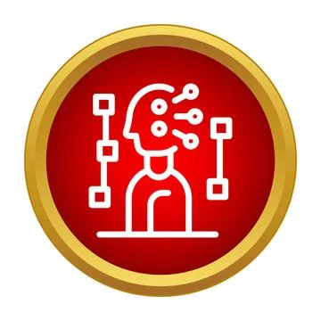Human head with connections representing artificial intelligence Stock Illustration