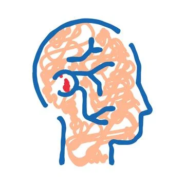 Human head contour showing brain disease concept Stock Illustration