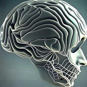 Human head on a cosmic background, you can see the gyrations Stock Illustration