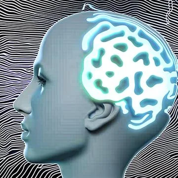 Human head on a cosmic background, you can see the gyrations Stock Illustration