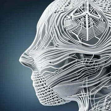 Human head on a cosmic background, you can see the gyrations Stock Illustration