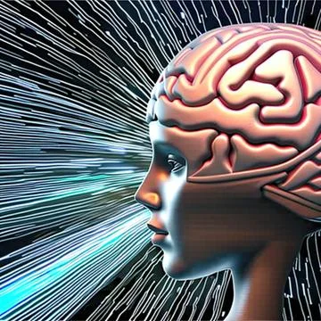Human head on a cosmic background, you can see the gyrations Stock Illustration