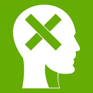 Human head with cross inside icon green イラスト素材