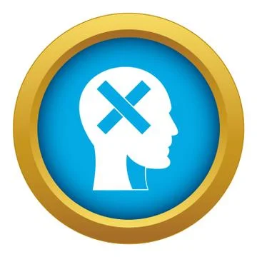 Human head with cross inside icon blue vector isolated イラスト素材