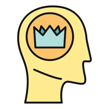 Human head with crown inside symbolizing ego and leadership Stock Illustration