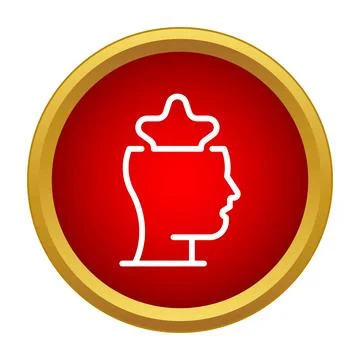 Human head with crown representing royal thinking concept Stock Illustration