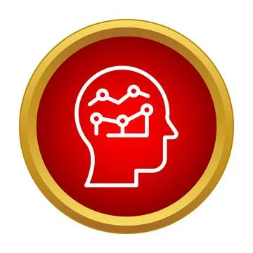 Human head with data chart showing intelligence processing Illustrazione stock