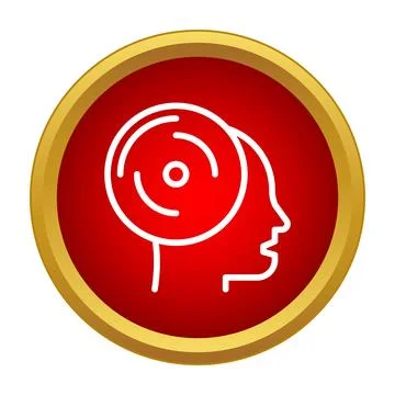 Human head with disc showing memory storage technology Illustrazione stock