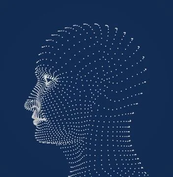 Human head dots model Stock Illustration