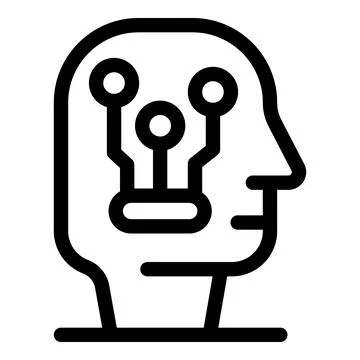Human head with electronic chip showing artificial intelligence concept Stock Illustration