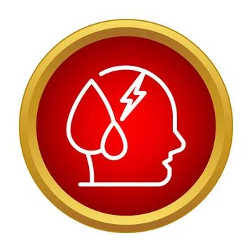 Human head experiencing headache and perspiration from pain Stock Illustration