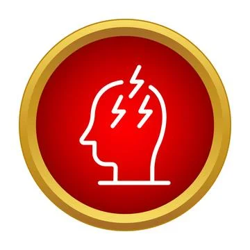 Human head experiencing headache, migraine, or stress icon Stock Illustration