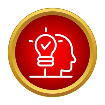 Human head finding good idea lightbulb concept Illustrazione stock