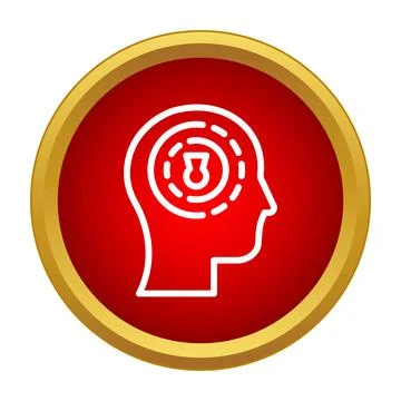 Human head finding keyhole unlocking brain potential Stock Illustration