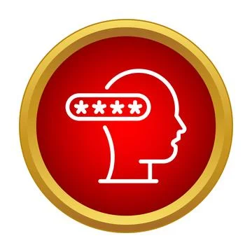 Human head finding secure password for login authentication イラスト素材