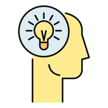 Human head finding solving generating new ideas Stockillustratie